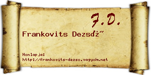 Frankovits Dezső névjegykártya