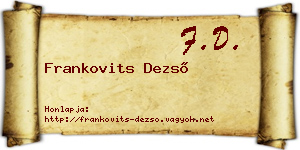 Frankovits Dezső névjegykártya