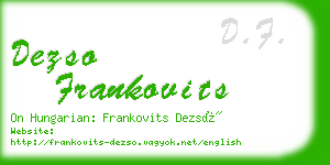 dezso frankovits business card